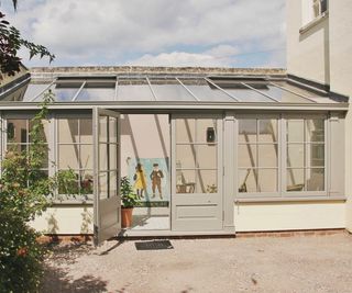 timber lean-to link conservatory