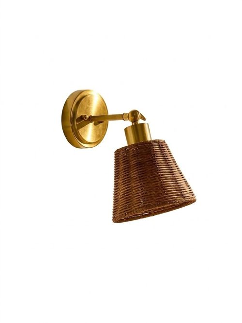 Kally Rechargeable Rattan Wall Light - Brass