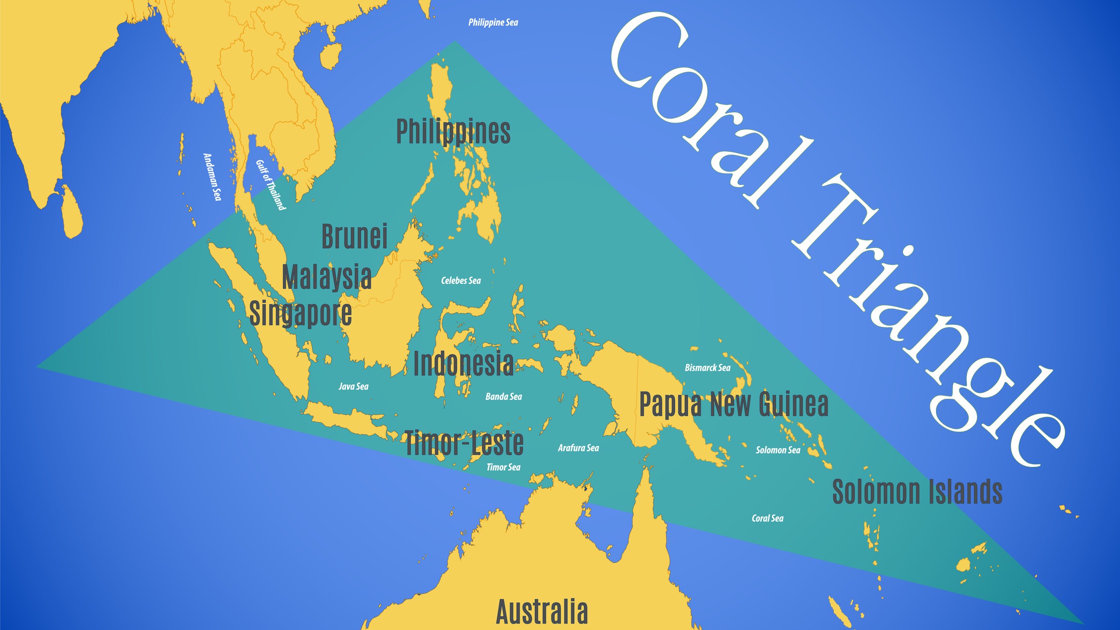A map of the Coral Triangle.