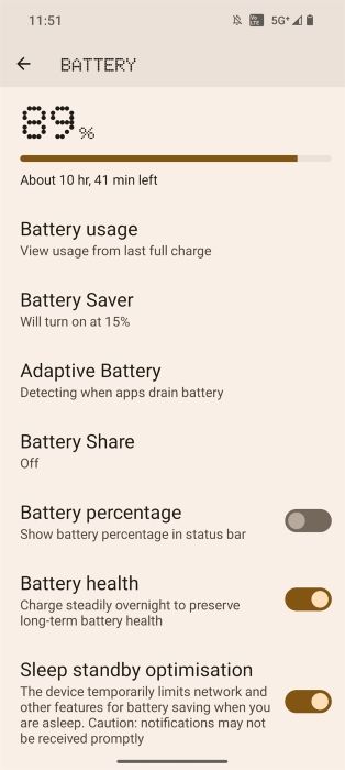 Nothing OS 2.0 battery settings