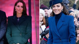 Kate Middleton appeared to wear the same Alexander McQueen coat in a different shade this Christmas