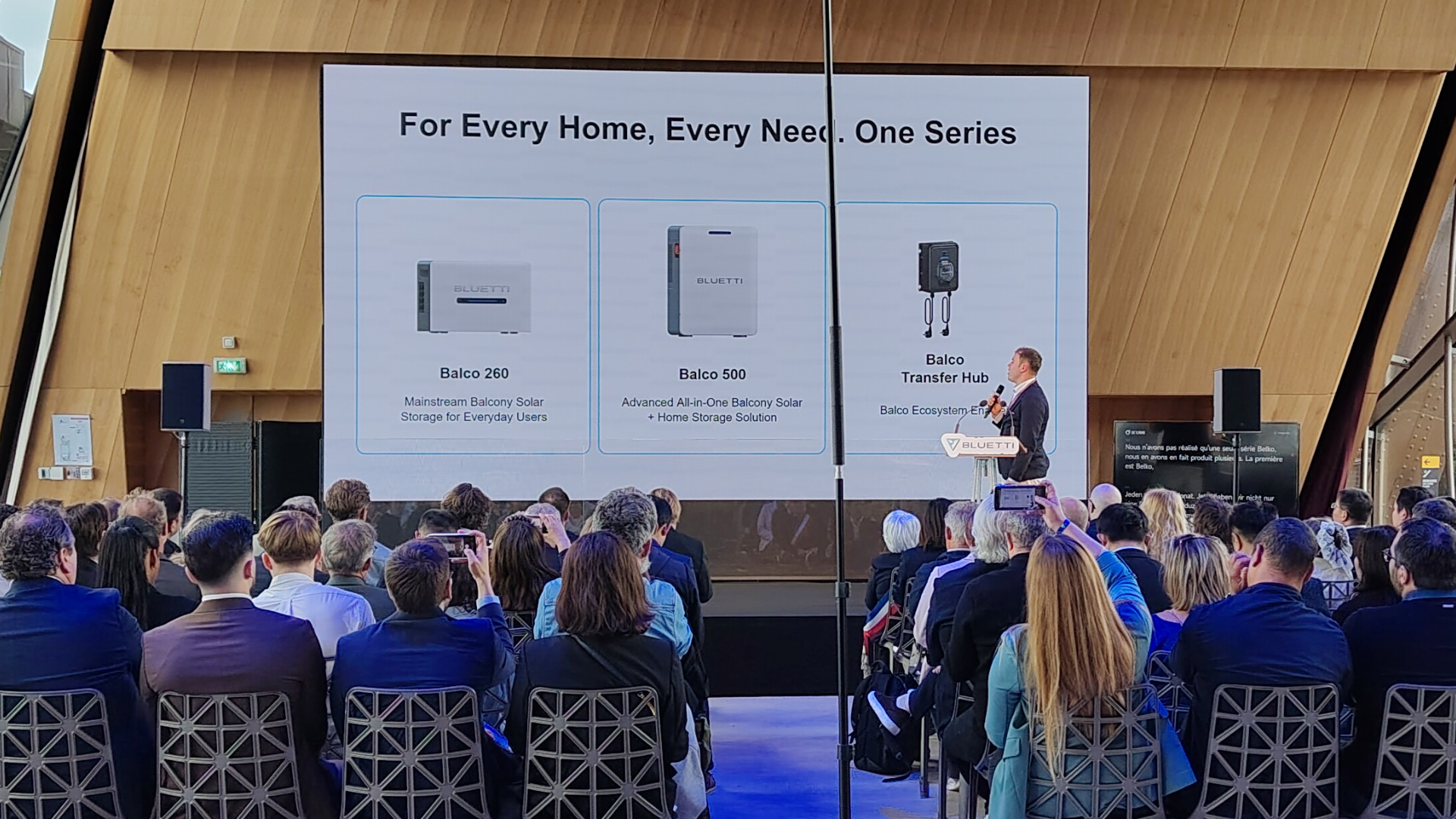 A slide showing the three main units in Bluetti's new Balco range