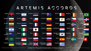 list of countries that have signed the artemis accords along with each countries flag.