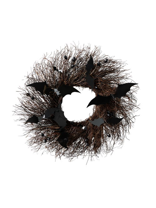Spooky Halloween Bat Live Wreath