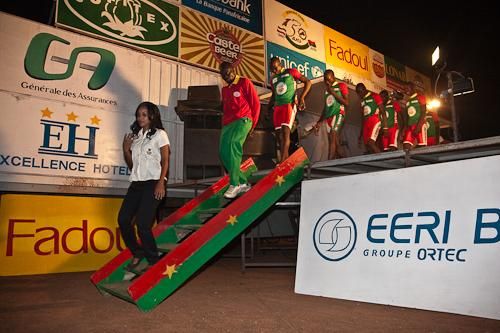 A regional Burkina Faso team steps of the stage