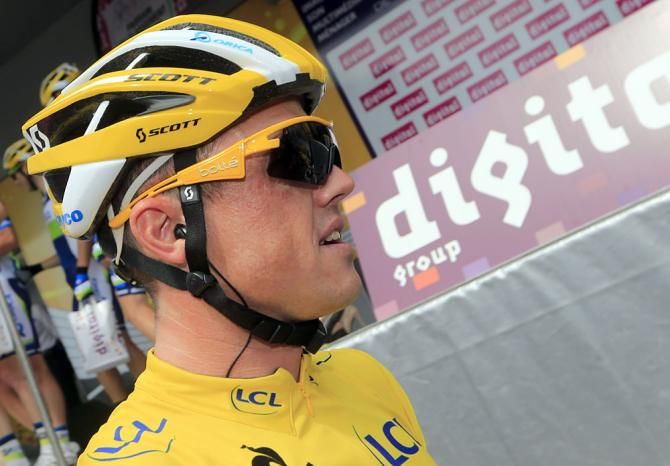 Yellow jersey wearer Simon Gerrans (Orica - GreenEdge)