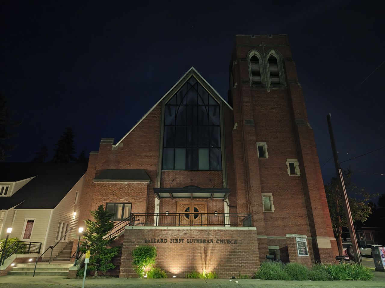 A church at night