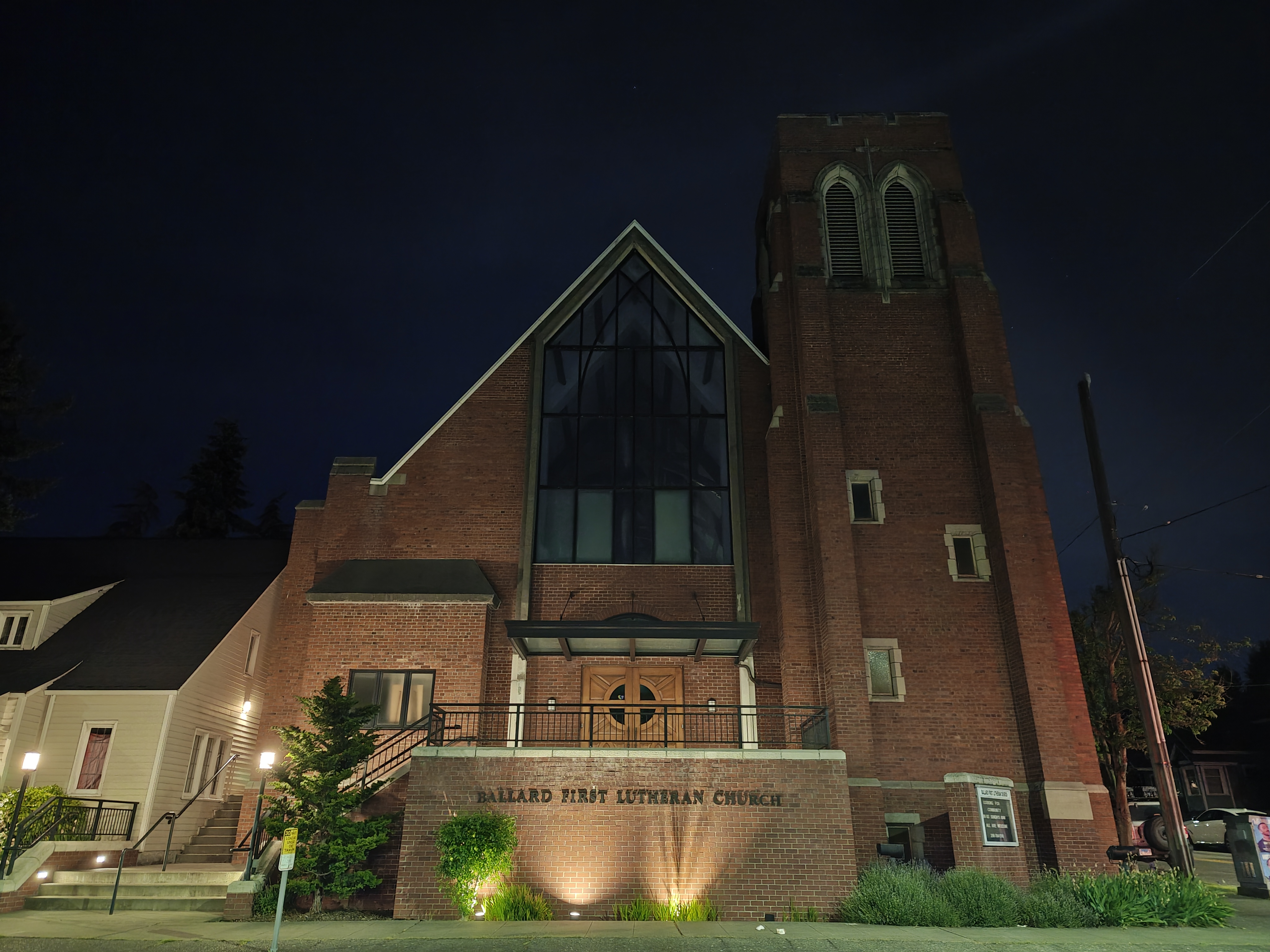 A church at night