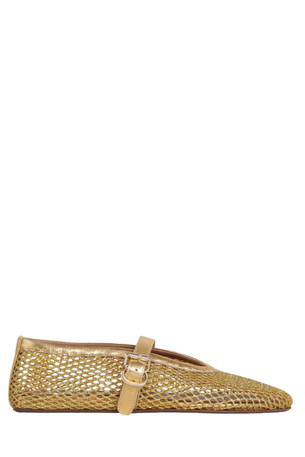 Alaia Ballet Flats in Laminated Fishnet