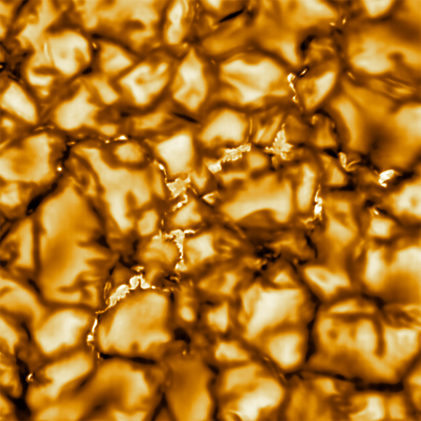 A close-up of the solar telescope's first published image.
