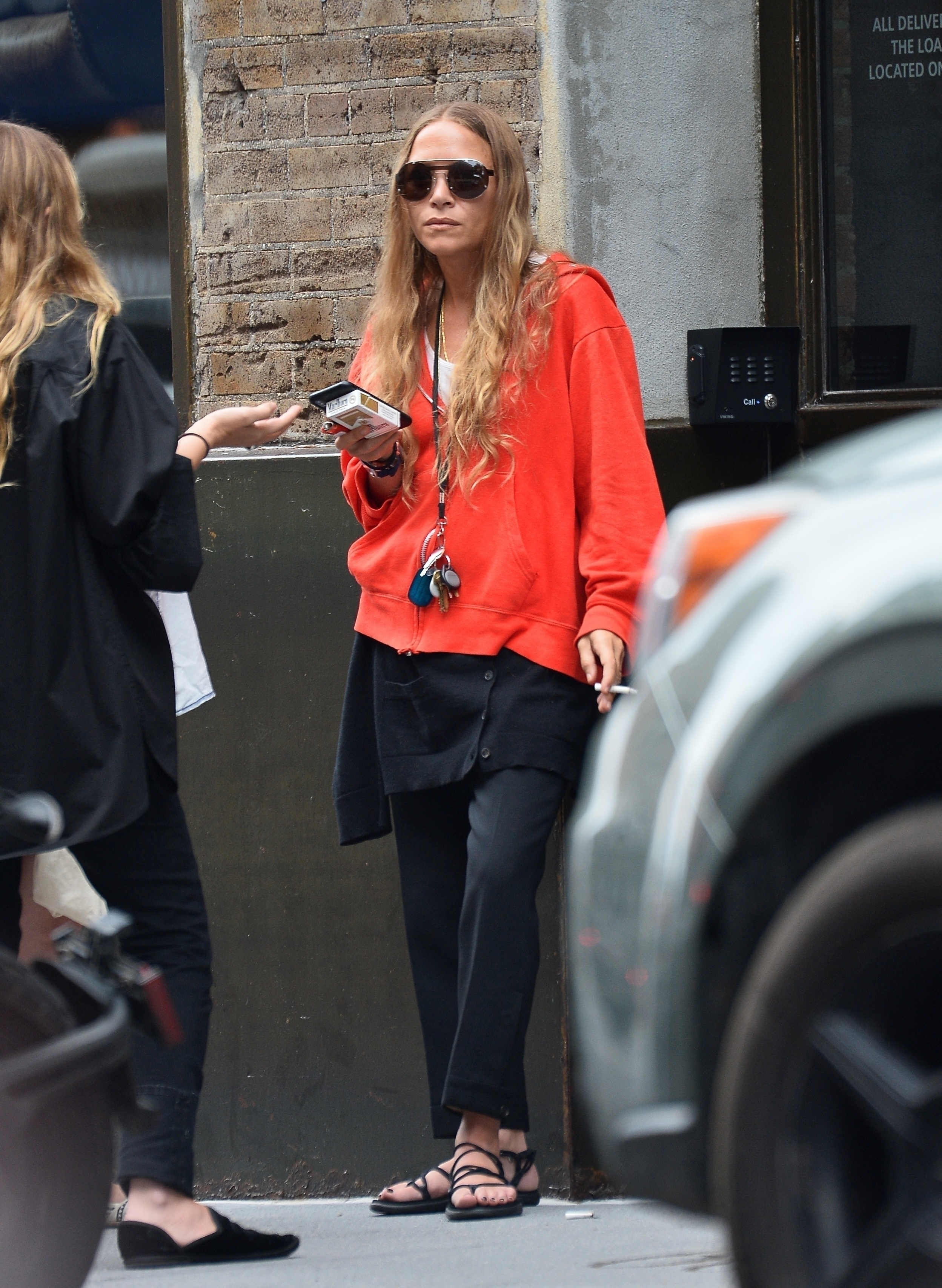 Mary-Kate Olsen wearing Teva sandals
