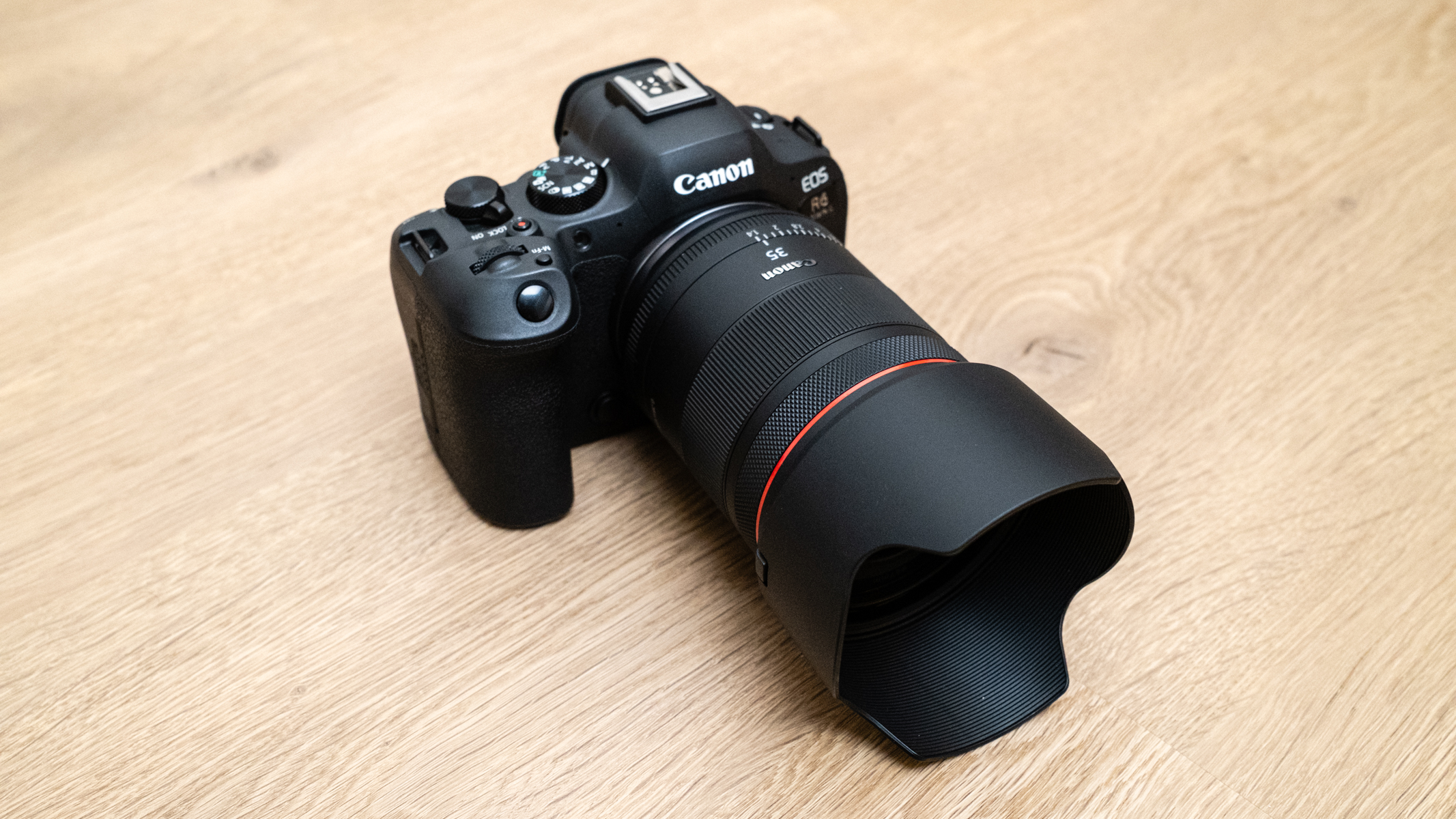 Canon RF35 f/1.4L VCM attached to a Canon EOS R6 Mark II