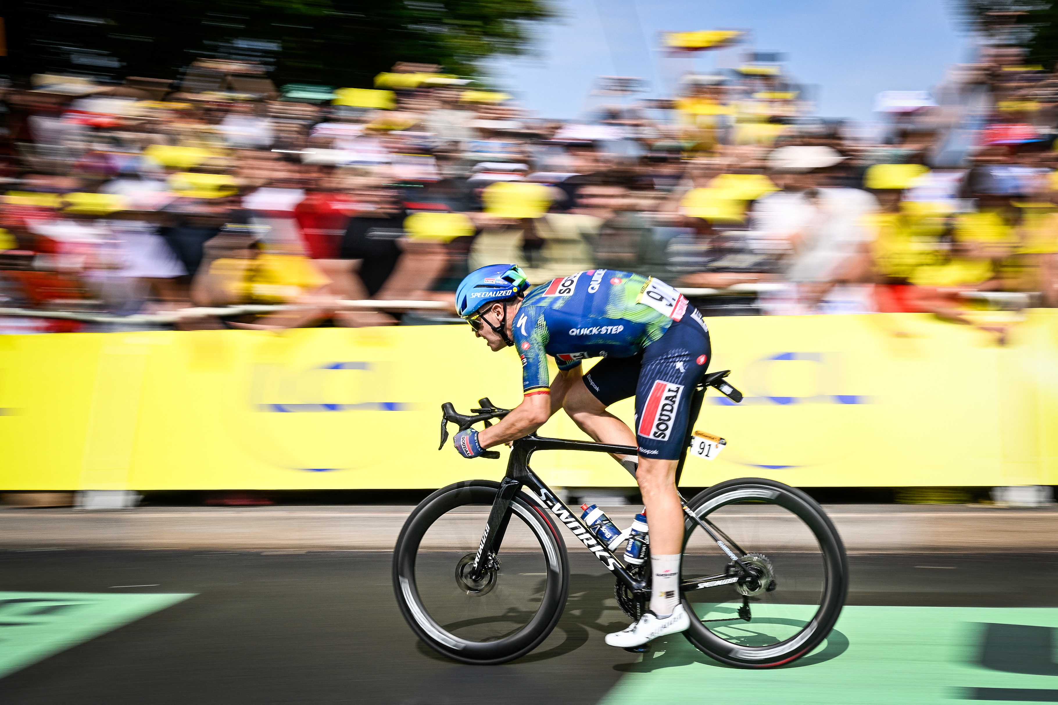 Tim Merlier sprints at the 2026 Tour de France