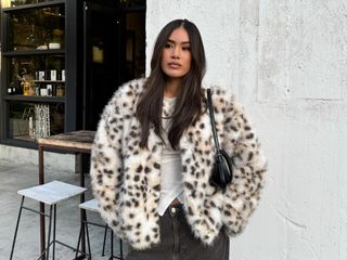 Woman in a leopard coat