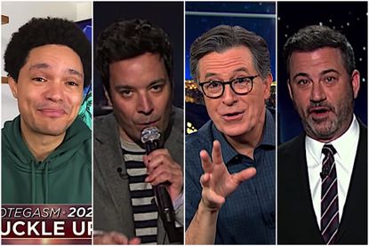 Late night comedians on why Trump is hiding