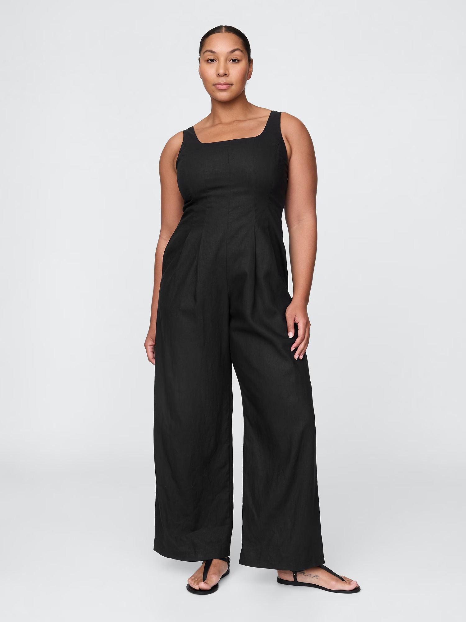 Gap, Linen-Blend Seamed Jumpsuit