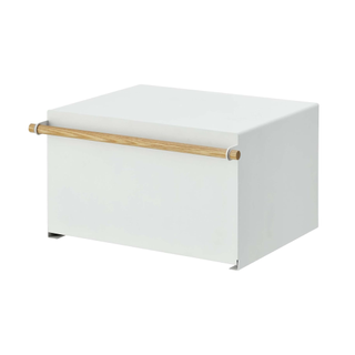A white counter storage box 