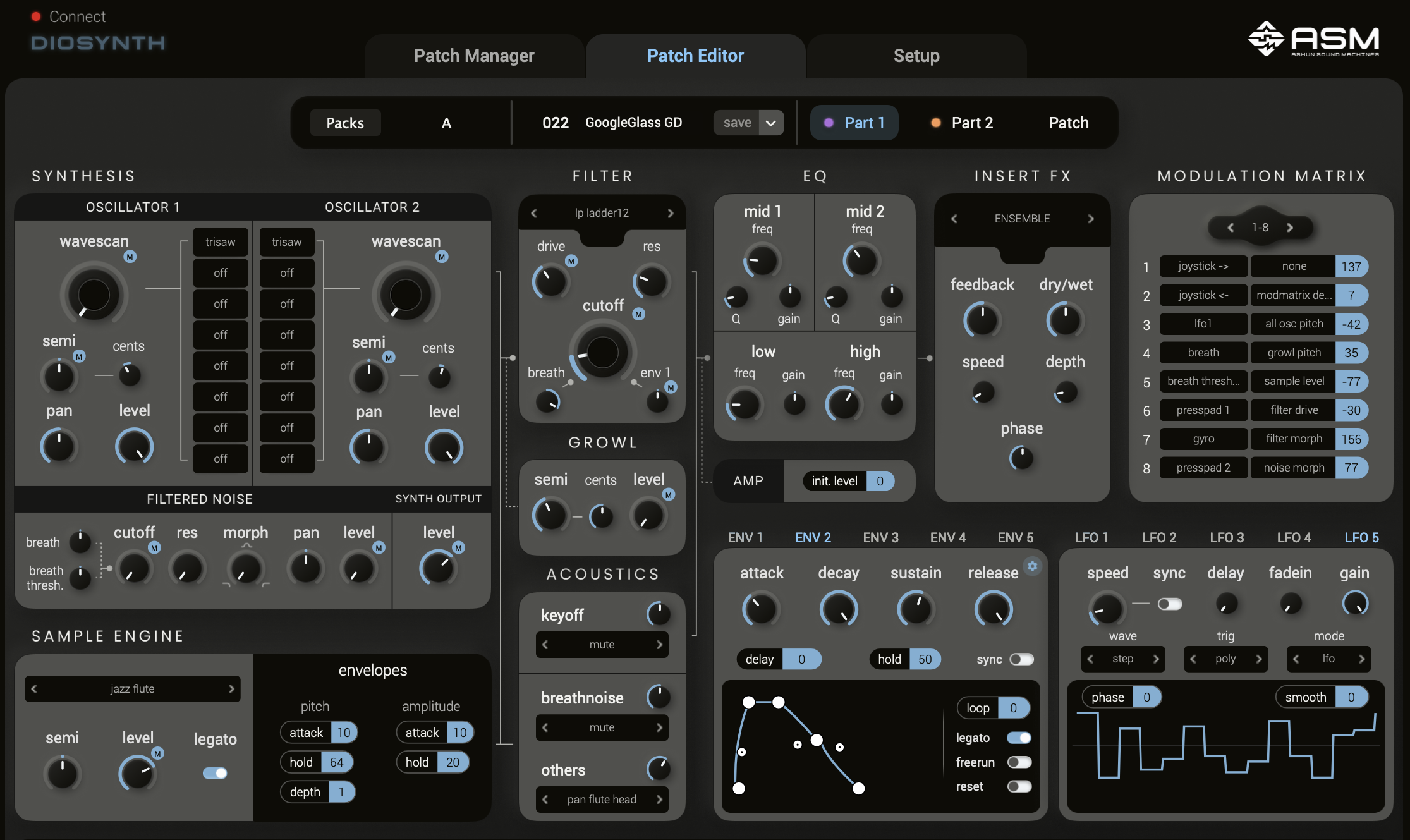 ASM Diosynth patch editor app