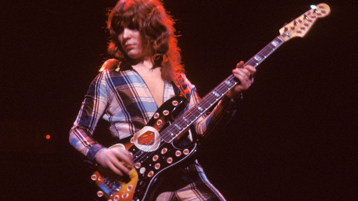 The Sweet&#039;s Steve Priest performs live in 1970.