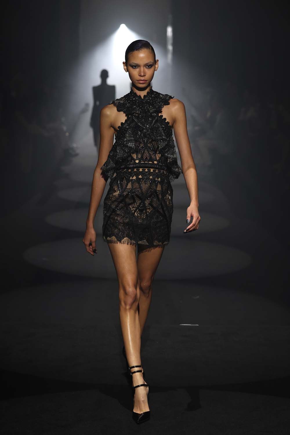 on the runway at London Fashion Week AW23