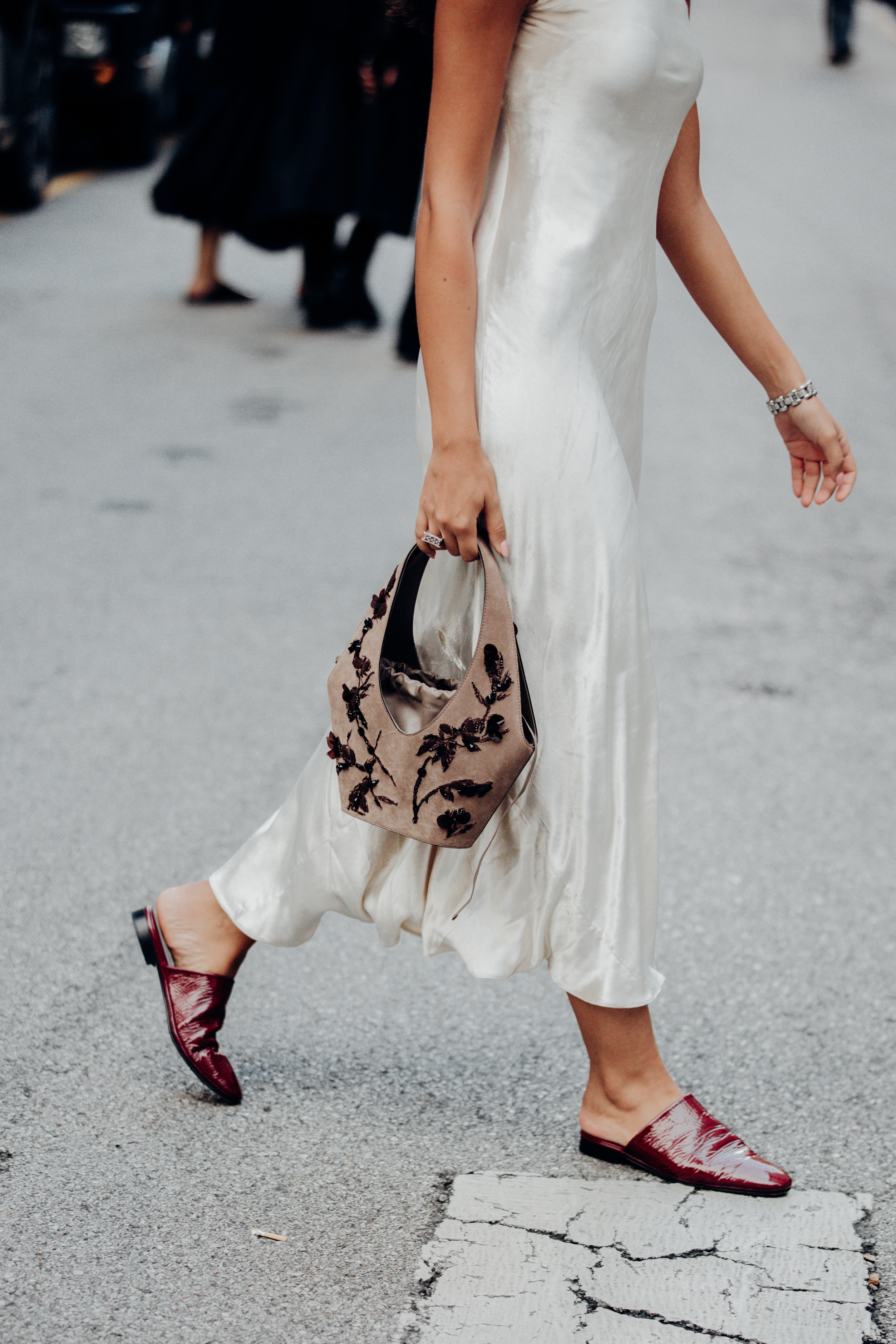 Streetstyle at They Are Wearing: Milan RTW Spring 2026 on September 28, 2025 in Milan, Italy. (Photo by Jonathan Daniel Pryce/WWD via Getty Images)