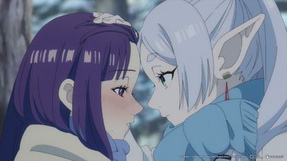 Frieren and Fern during one of the best Crunchyroll anime series, Frieren: Beyond Journey's End.