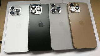 A leaked image of iPhone 16 Pro dummy units