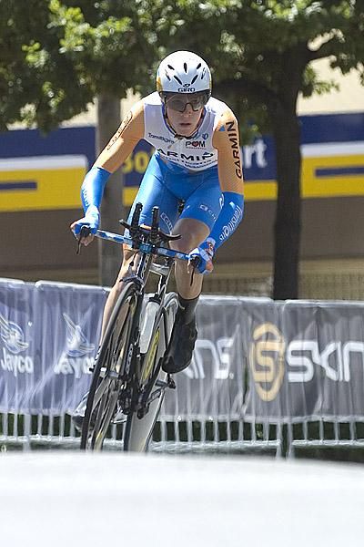 Western Australian Cameron Meyer heads out on his ride against the clock and a gold medal in the men's Open Time Trial Championship.