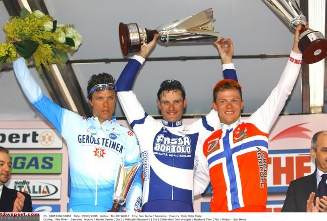 The 2005 champion Alessandro Petacchi with Danilo Hondo and Thor Hushovd