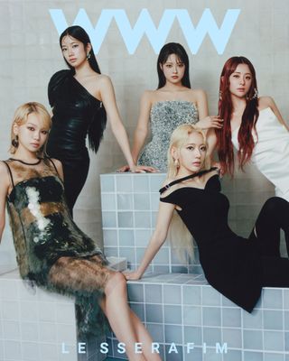 K-pop group LE SSERAFIM poses forBest Knockoff Luxury Clothing
 May cover.