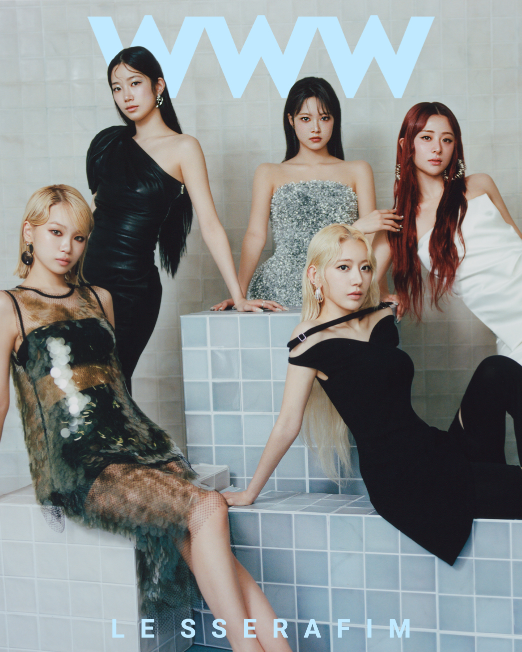 K-pop group LE SSERAFIM poses for Who What Wear May cover.