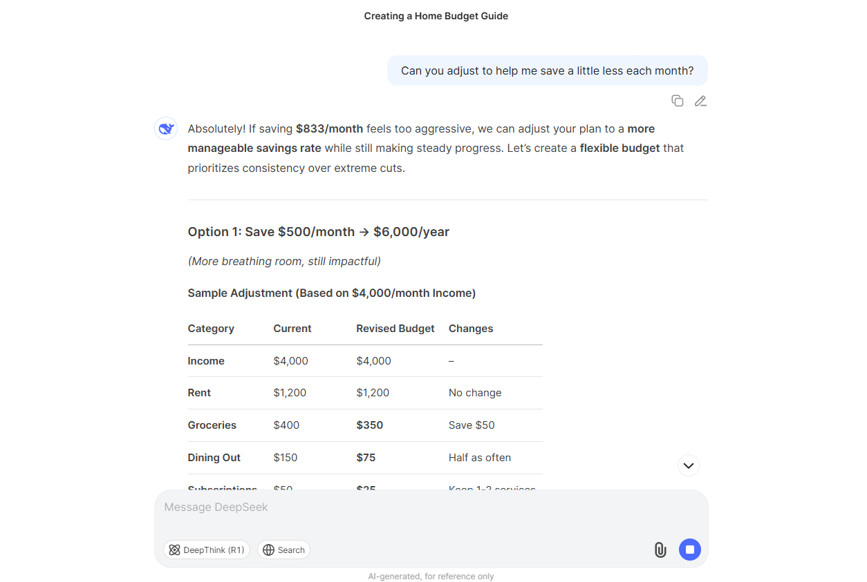 Deepseek screenshot
