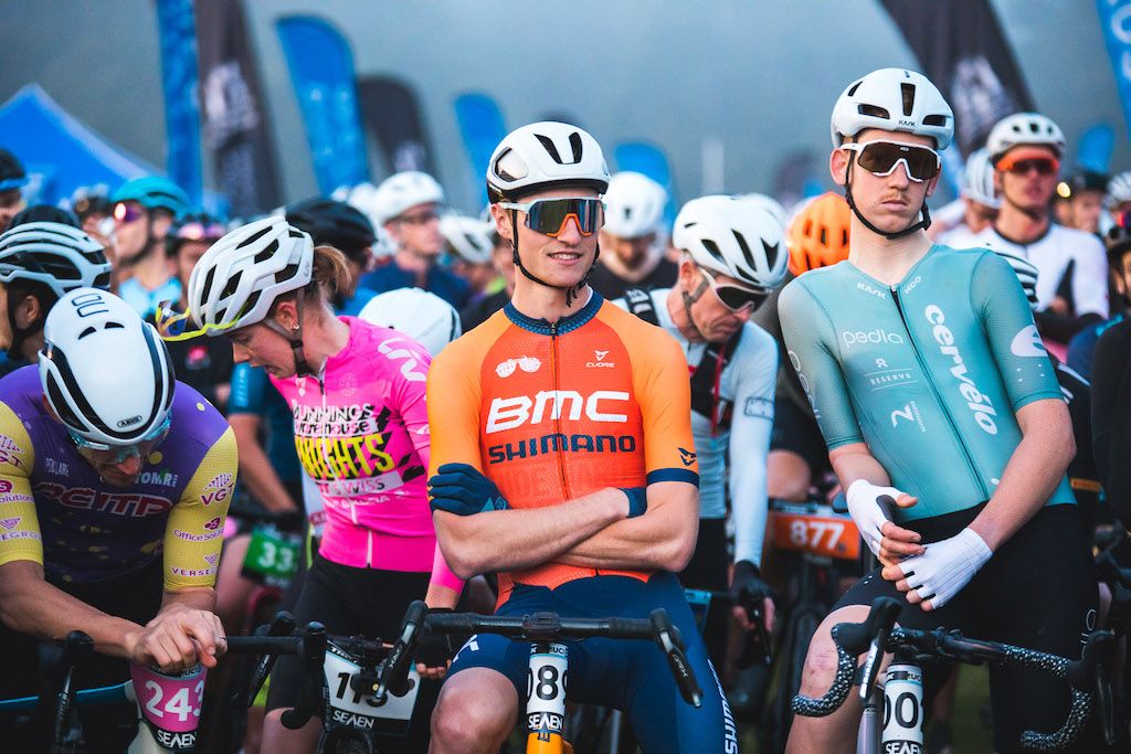 On the start line at the SEVEN round of the Gravel World Series in Nannup, Western Australia 2023