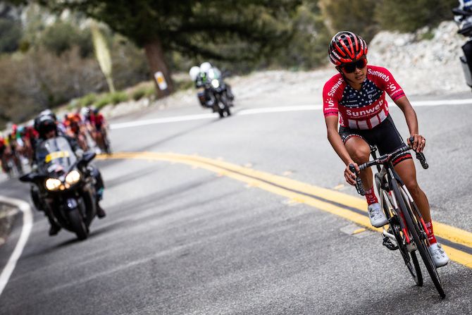 Coryn Rivera (Sunweb) spends time off the front of the field during stage 2 of the 2019 Tour of California Women's Race