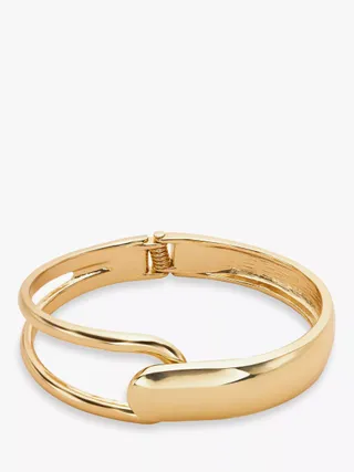 John Lewis Polished Hinged Cuff, Gold