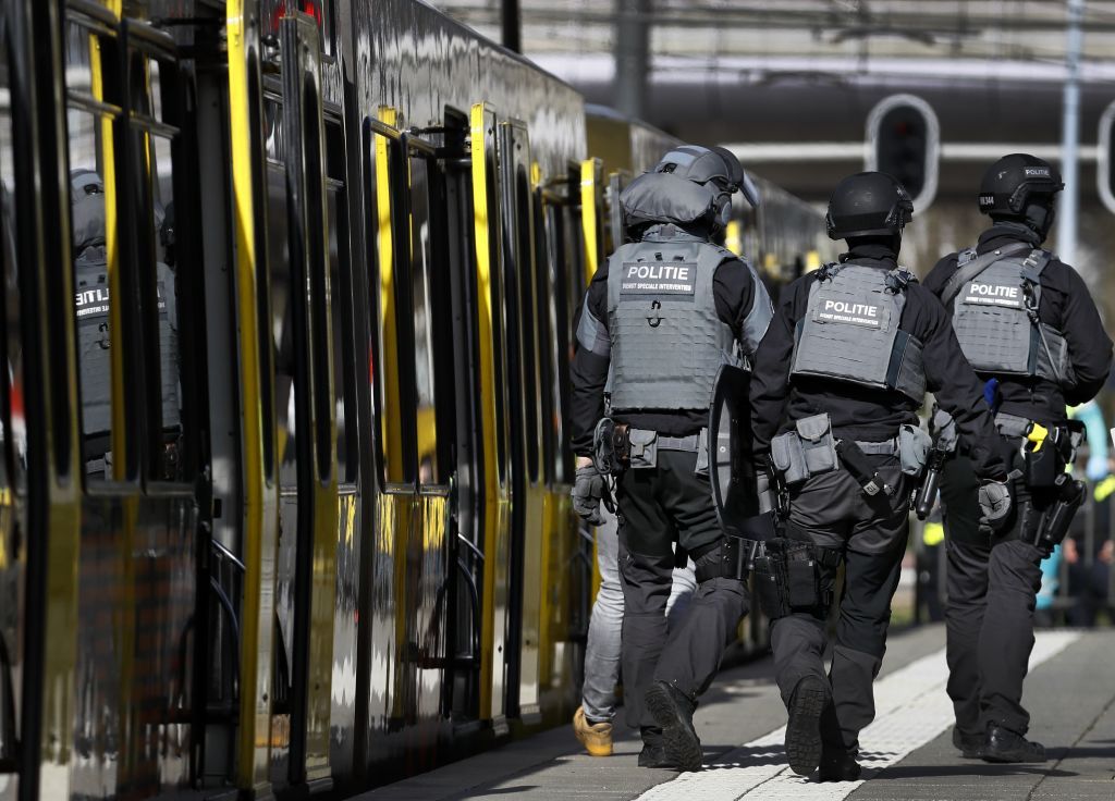 Netherlands police at the shooting scene.