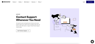 screenshot of elementor AI website builder support page