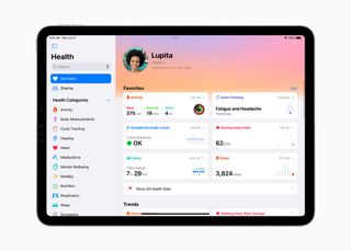 Screenshot of Apple iPadOS 17 Health App.