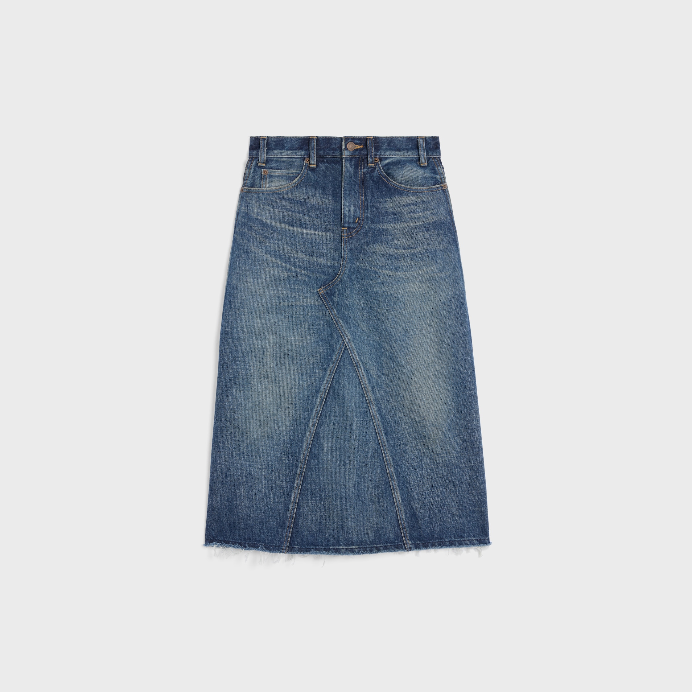 Midi Skirt in Dark Union Wash Denim