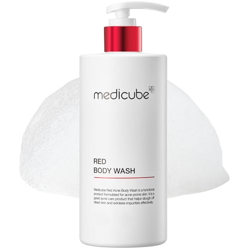 Medicube Red Body Wash 14.10 Fl.oz I Low Ph and Hydrating Cleanser With Salicylic Acid, Lactic Acid, Niacinamide and Hyaluronic Acid Suitable for Bacne Treatment | Korean Skin Care