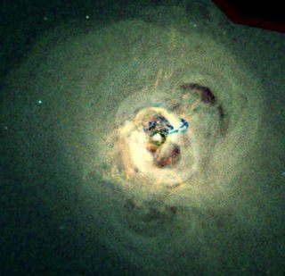 Black Hole Makes Plumes that Span Intergalactic Space