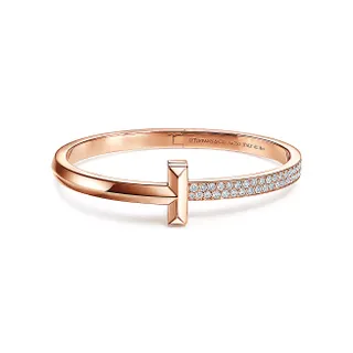 Tiffany T T1 Wide Diamond Hinged Bangle