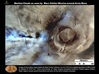 Arsia Mons with Water Vapor Clouds