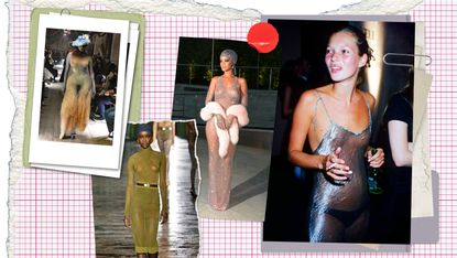 Collage of Images of Margiela Runway, Saint Laurent Runway, Rhianna, and Kate Moss