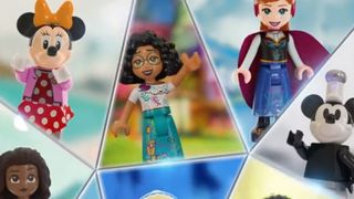 A collection of Lego Minifigures for the Disney100 celebration