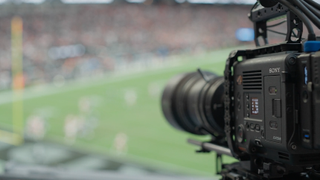 A Sony camera captures the Super Bowl from above. 