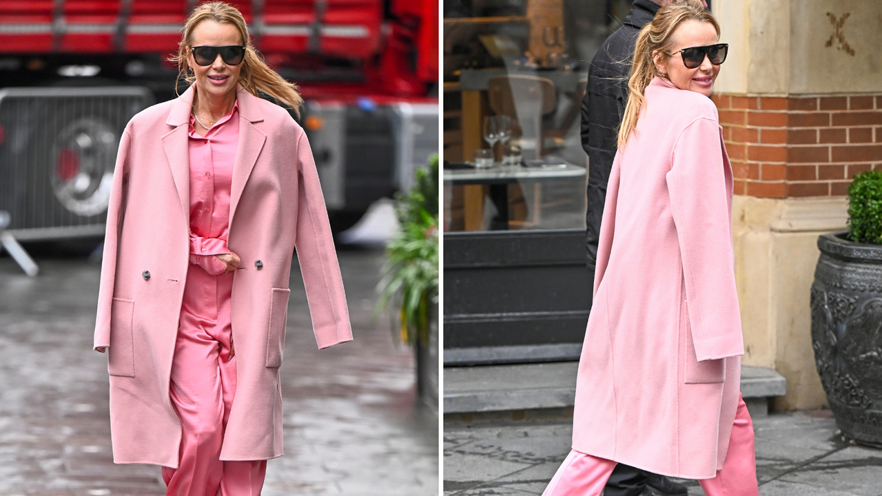 Amanda Holden is seen leaving Global Studios on November 6, 2024 in London, United Kingdom