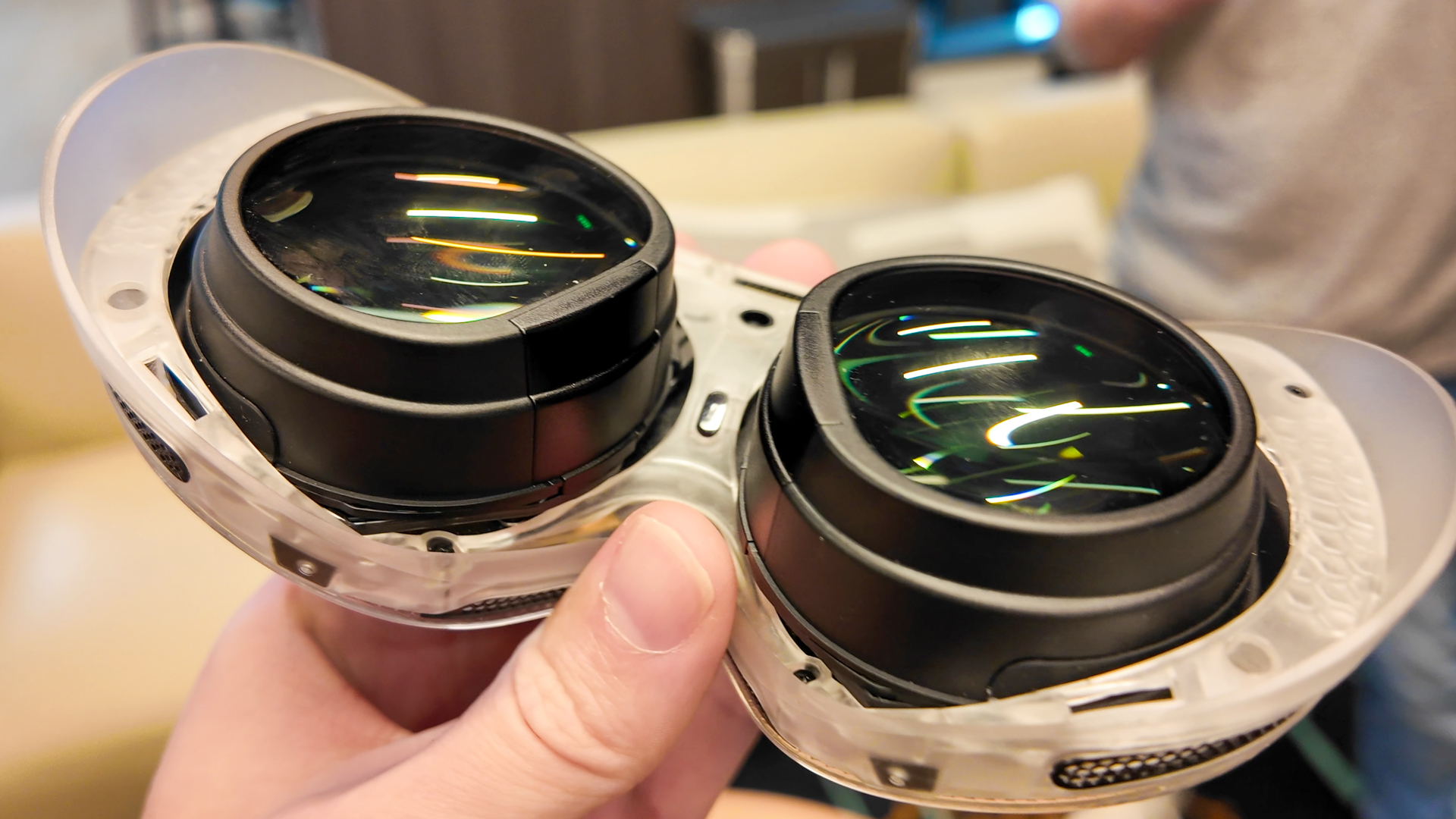 Hands-on with Valve's new VR headset, the Steam Frame, during an interview at Valve HQ in Bellevue, Washington.