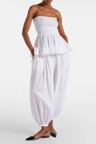 Alaia Pleated cotton poplin wide-leg pants