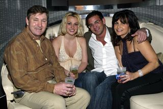 Britney spear with her father Jamie Spears and two others